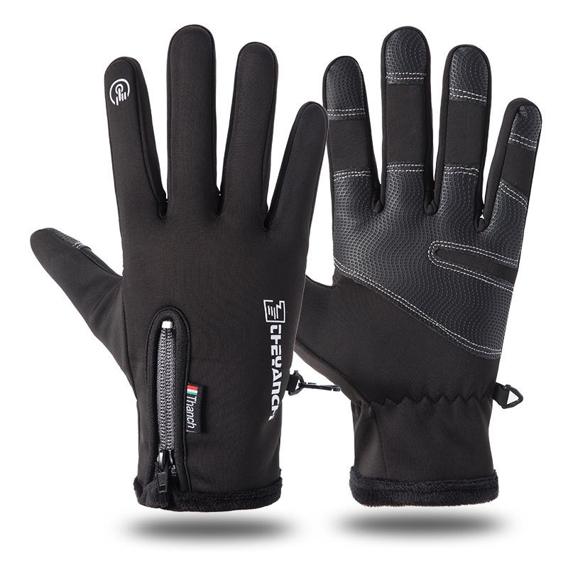 Touch Screen Gloves Waterproof Brushed Riding Motorcycle Gloves gray XL