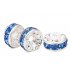 MBOX Silver Plated Rhinestone Crystal Rondelle Spacer Beads 8mm Various Color  Blue 