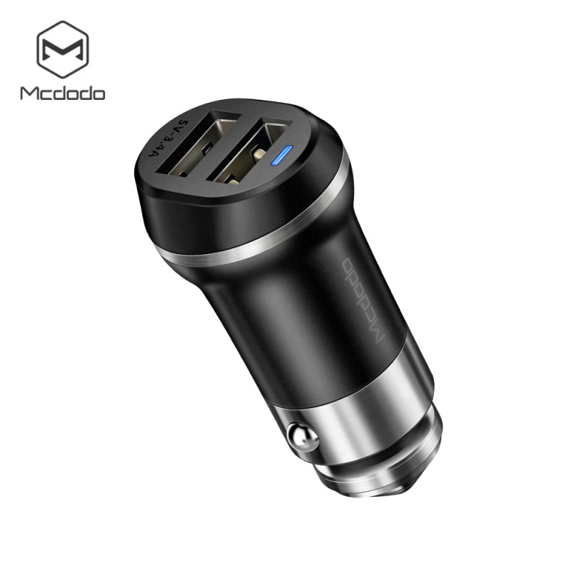 MCDODO 5V 3.4A Car Charger with LED - Black