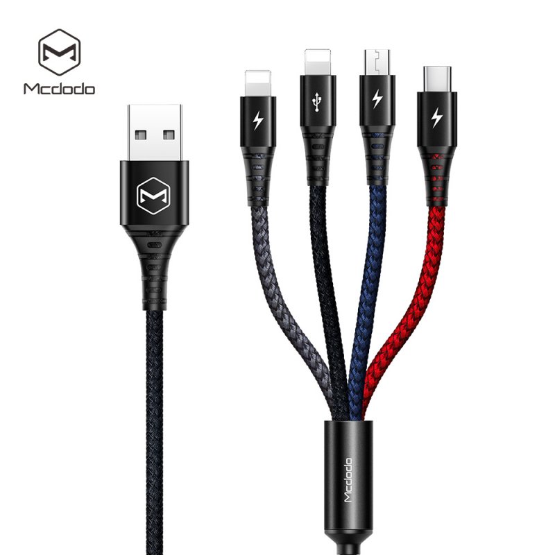 MCDODO Lightning*2+Micro USB+Type-C Cable