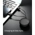 MCDODO Circle Series Lightning Cable Mini Easy Organized Retractable Design Cute Charging Cable for iPhone iPad 90cm  Black