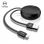 MCDODO Circle Series Lightning Cable Mini Easy Organized Retractable Design Cute Charging Cable for iPhone iPad 90cm  Black