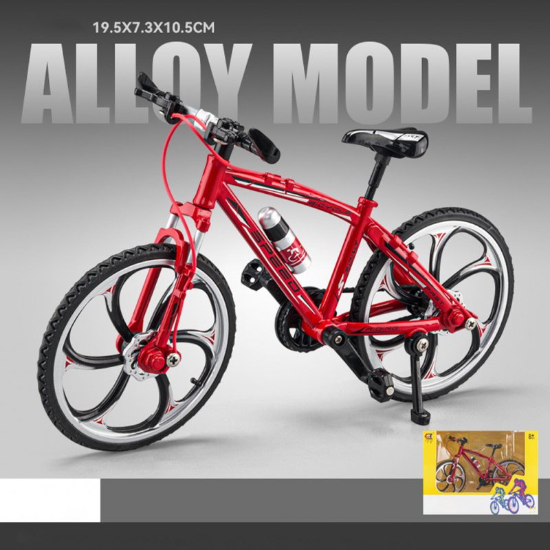 1:8 Simulation Mountain Bike Flat Head Alloy Sliding Steering Bicycle Model Ornaments For Collection Home Decoration 