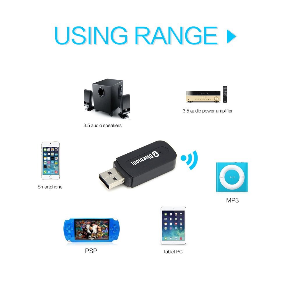 Wireless Car Home Bluetooth Receiver 3.5mm AUX Music Stereo HiFi Audio Adapter