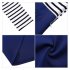 MISSKY Women s 3 4 Sleeve Slim Fit Black White Stripe Casual Cocktail Cute Mini Swing Dress Deep blue 2XL