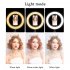 MJ26 Led Ring Selfie Light With Tripod Phone Holder Desktop Camera Circle Light With Multi Color Modes For Photography Makeup Live Stream 10 inches 26CM