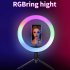 MJ26 Led Ring Selfie Light With Tripod Phone Holder Desktop Camera Circle Light With Multi Color Modes For Photography Makeup Live Stream 13 inches 33CM