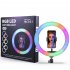 MJ26 Led Ring Selfie Light With Tripod Phone Holder Desktop Camera Circle Light With Multi Color Modes For Photography Makeup Live Stream 13 inches 33CM