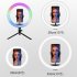 MJ26 Led Ring Selfie Light With Tripod Phone Holder Desktop Camera Circle Light With Multi Color Modes For Photography Makeup Live Stream 13 inches 33CM