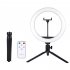 MJ26 Led Ring Selfie Light With Tripod Phone Holder Desktop Camera Circle Light With Multi Color Modes For Photography Makeup Live Stream 13 inches 33CM