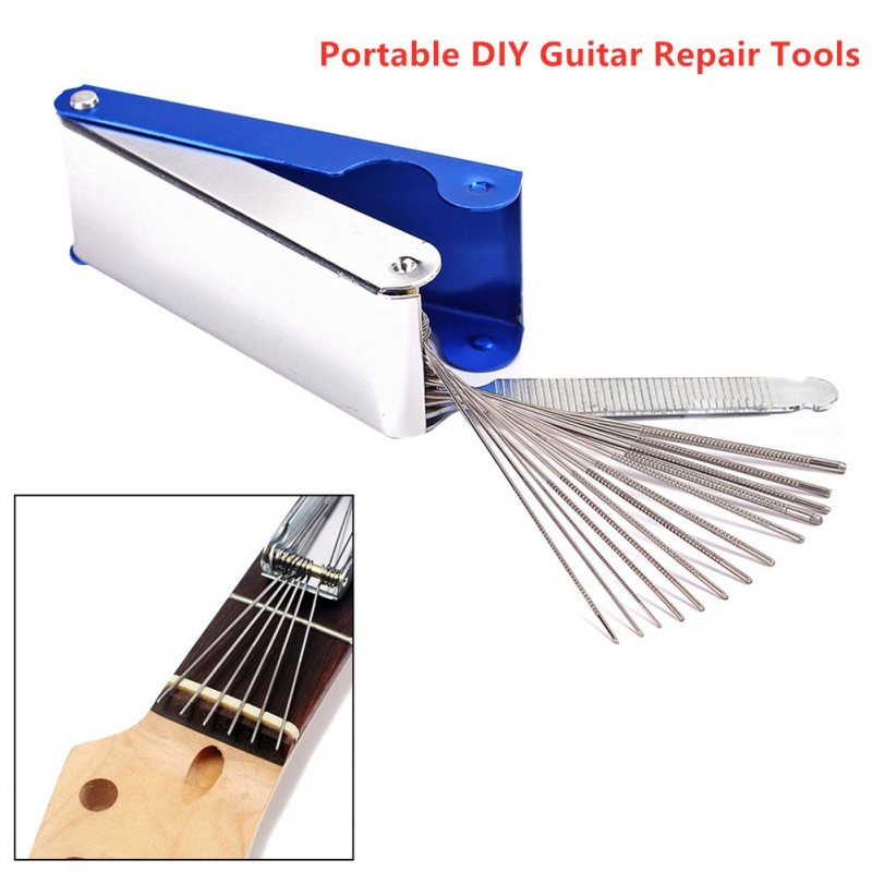 Portable DIY Guitar Repair Tools Box Guitar Nut Slotting File Saw Rods Slot Filing Set Luthier Replacement Accessories Boxed