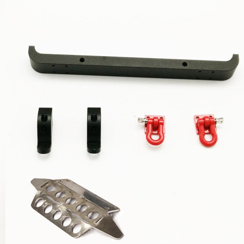MN-90 MN-91 MN-99 MN-99S 1/12 2.4G 4WD Rc Car Upgrade Spare Parts Metal Front Bumper + Hooks + Protection Plate black