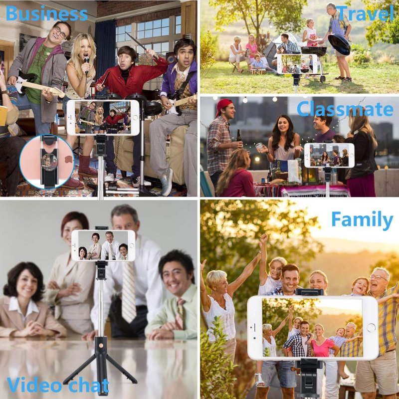 Selfie Stick Tripod Stand Holder Extendable with Bluetooth Remote 360°Rotatable Phone Holder 