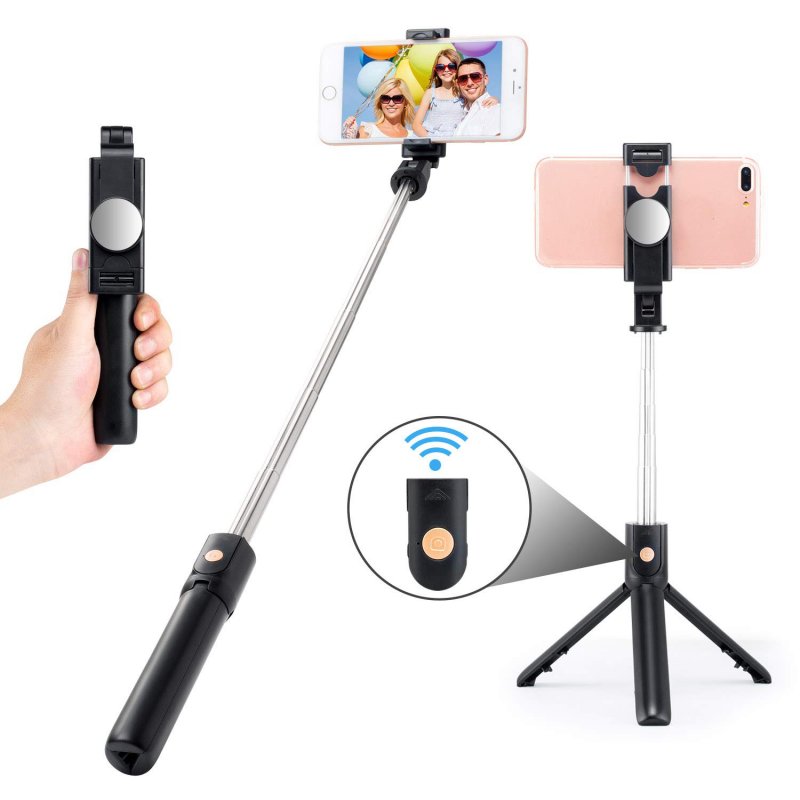 Selfie Stick Tripod Stand Holder Extendable with Bluetooth Remote 360°Rotatable Phone Holder 
