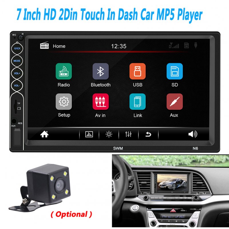 MP5 Auto Media Player USB Bluetooth Audio Car Radio Multimidia MP5 12V FM HD 7