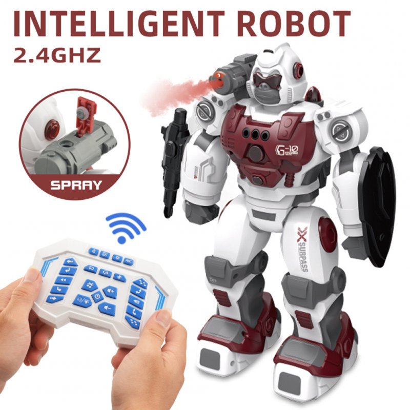 Bg1531 Kids Boys Remote Control Spray Robot 2 Modes 21 Functions RC Smart Gesture Sensor Kids Toys
