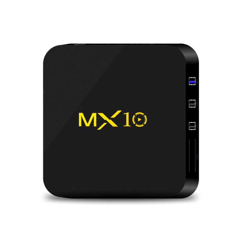 MX10 TV Box RK3328 Quad-core ARM Cortex-A53 Android 7.1.2 4K*2K Resolution 2.4G WiFi European Regulation black_4+32G
