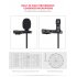 MY2 Omnidirectional Audio Video Record Lapel Microphone for Recording Live Broadcast black