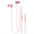 Macaron Color Wired  Headphones Stereo In ear Sports Headset Compatible For Android Iphone Huawei White