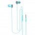 Macaron Color Wired  Headphones Stereo In ear Sports Headset Compatible For Android Iphone Huawei White