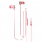 Macaron Color Wired  Headphones Stereo In-ear Sports Headset Compatible For Android Iphone Huawei pink