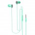 Macaron Color Wired  Headphones Stereo In ear Sports Headset Compatible For Android Iphone Huawei green