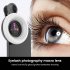 Macro Lens With Mini Clip Ring Light Portable Circle Light Macro Lens Attachment For Smart Phone Photography pink