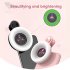 Macro Lens With Mini Clip Ring Light Portable Circle Light Macro Lens Attachment For Smart Phone Photography pink