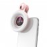 Macro Lens With Mini Clip Ring Light Portable Circle Light Macro Lens Attachment For Smart Phone Photography pink