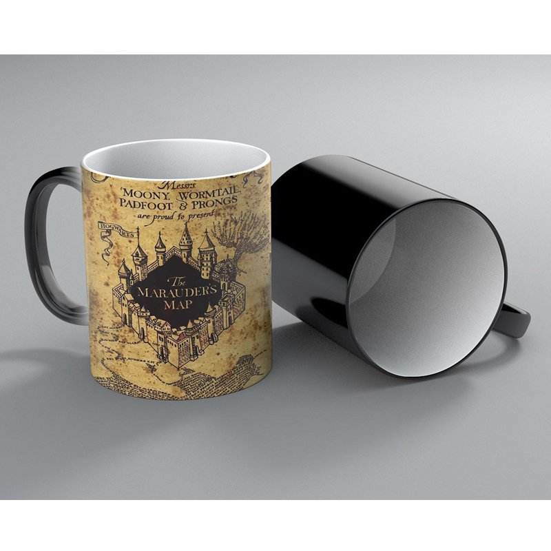 [US Direct] Magic Heat Sensitive Color Changing Coffee Cup Unisex Harry Potter Map Mug 350ml