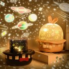 Magic Rabbit Projection Lamp LED USB Rechargeable Rotating Night Lights for Kids Baby Bedroom