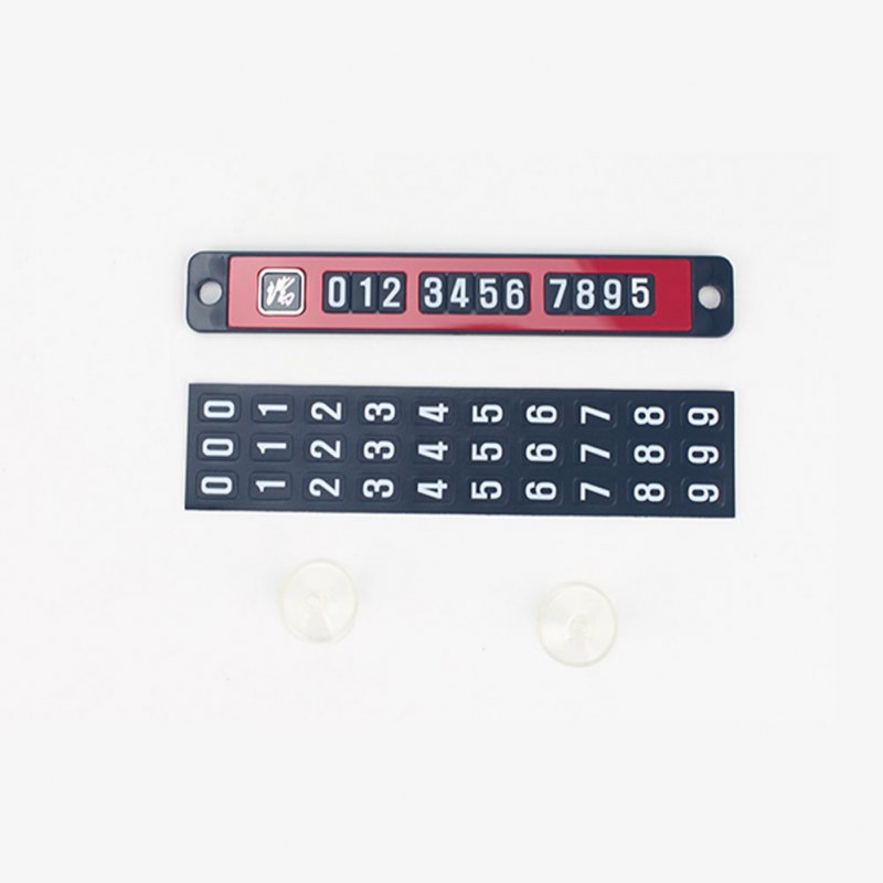 Magnet Car Temporary Phone Parking  Card Luminous Number Plate Car Parking Card red