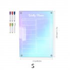 Magnetic Acrylic Calendar For Fridge Colorful Weekly Planner Reusable Memo Note Whiteboard With 6 Markers