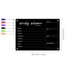 Magnetic Acrylic Calendar Board For Fridge Weekly Planner Reusable Dry Erase Schedule Board With 6 Markers