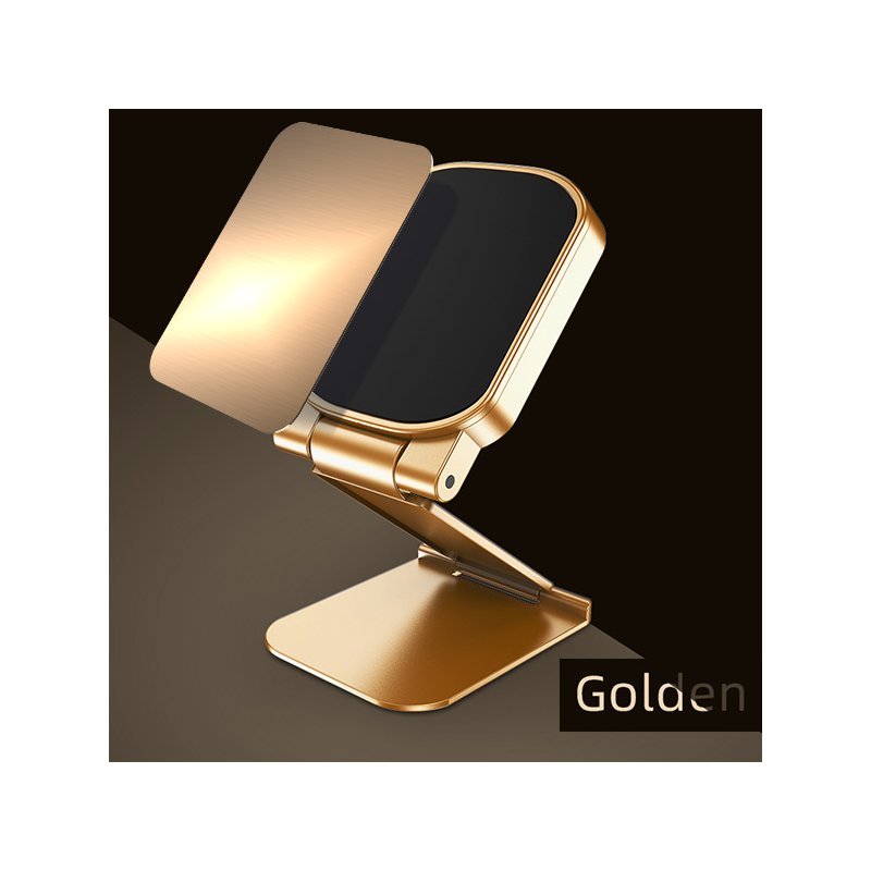 Magnetic Car Phone Holder Dash Board Magnet Mobile Holders Folding Adjustable Magnet Support Desktop Bracket Golden