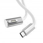 Magnetic Data Cable Type-c Charging Converter Pd Adapter Cable Compatible For Ios Magsafe Laptop silver + white 2nd generation T head