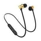 Magnetic Earphone Bluetooth Wireless Headset In-ear Noise Reduction Hanging Neck Sports Headphone Xt11 gold