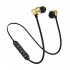Magnetic Earphone Bluetooth Wireless Headset In ear Noise Reduction Hanging Neck Sports Headphone Xt11 gold