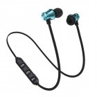 Magnetic Earphone Bluetooth Wireless Headset In-ear Noise Reduction Hanging Neck Sports Headphone Xt11 blue