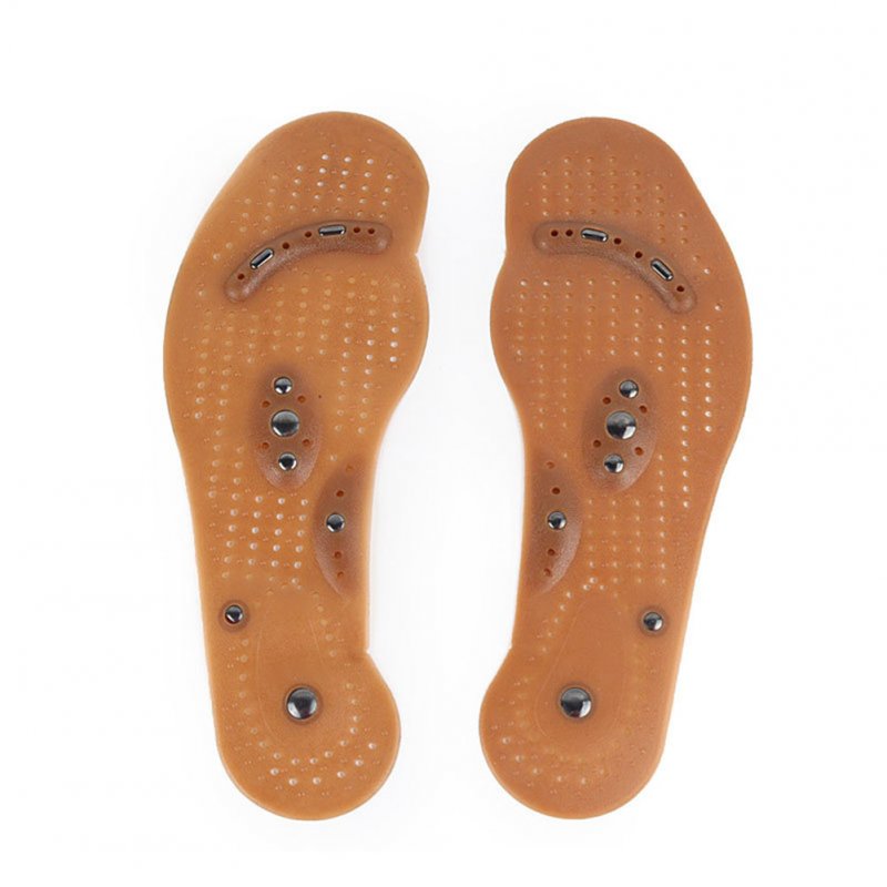 Magnetic Massage Insoles Improve Blood Circulation Relieve Feet Pain Massage Insoles brown_L (40-45 )