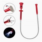 Magnetic Pickup Tool Flexible Magnetic Long Spring Grip Magnet + 4 Claw + LED Light Flexible Waste Picking Tool For Home Toilet Gadget Sewer Cleaning Pickup Tools Picker