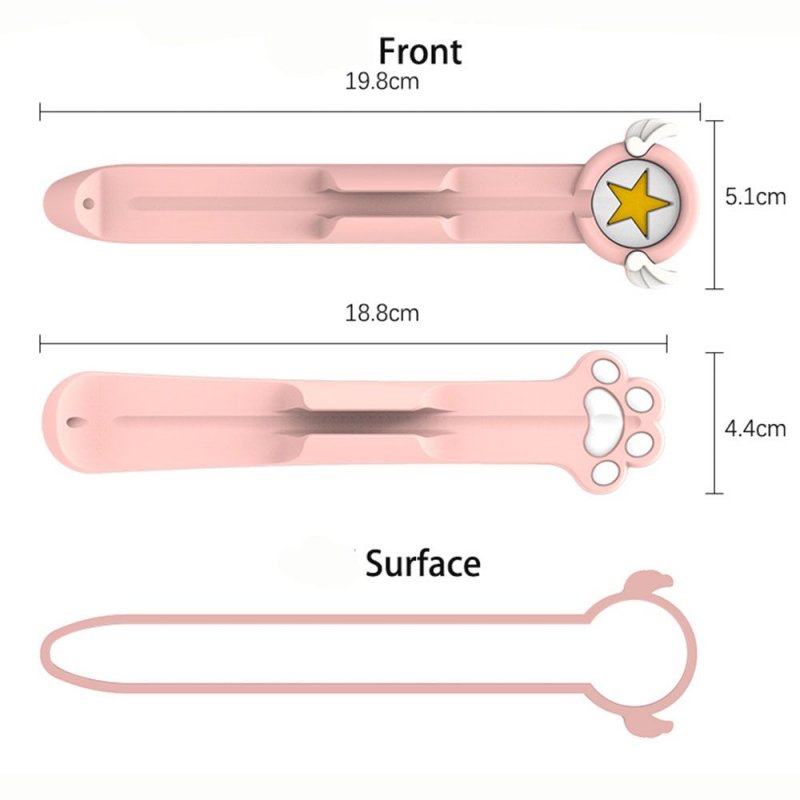 Magnetic Suction Silicone Stylus Case Capacitive Pen Holder Sleeve Cartoon Slot Compatible For Ipad Pencil1/2 Samsung S6 White Cat's Claw Pen Slot for ipencil 1/2 generation