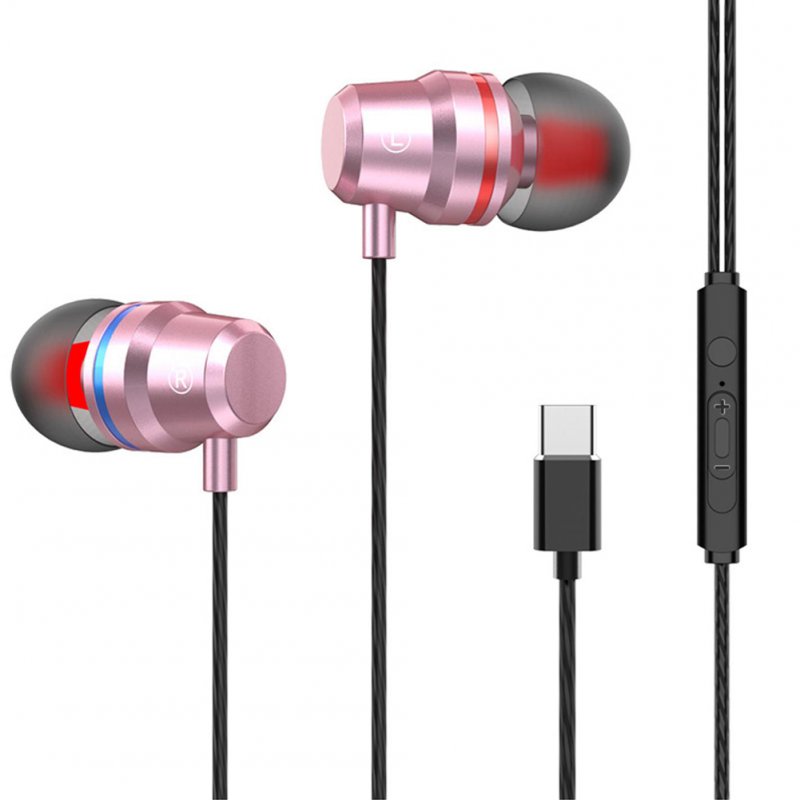 Magnetic Wired Stereo 3.5mm In-ear  Earphones Super Bass Dual Drive Headset Earbuds Earphone With Mic Rose gold