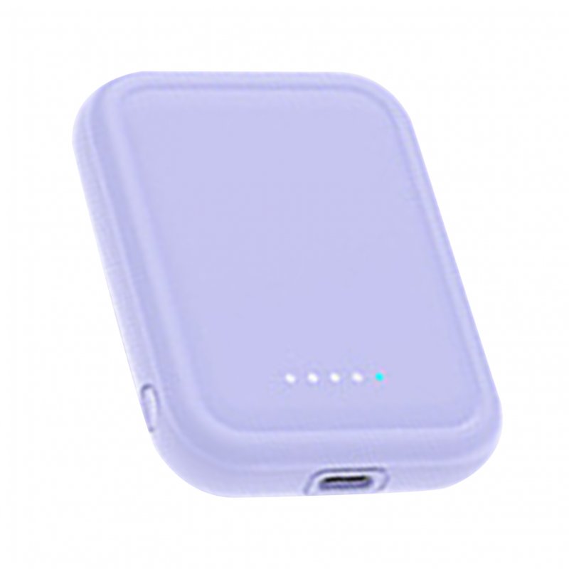 Magnetic Wireless Power Bank 5000mAh Battery Pack Magnetic Fast Charge Portable Charger Powerbank For Smart Phones Purple