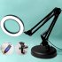 Magnifying Glass Desk Lamp With Light Metal Base And Clamp 3 Color Modes 10 Brightness Levels Dimmable LED Magnifier Light For Repair Reading Crafts Painting Ir
