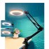Magnifying Glass Desk Lamp With Light Metal Base And Clamp 3 Color Modes 10 Brightness Levels Dimmable LED Magnifier Light For Repair Reading Crafts Painting Ir