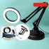 Magnifying Glass Desk Lamp With Light Metal Base And Clamp 3 Color Modes 10 Brightness Levels Dimmable LED Magnifier Light For Repair Reading Crafts Painting Al