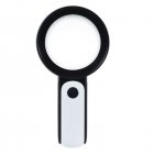 Magnifying Glass With Light 30X Lighted Magnifying Glass 18 Led Large Handheld Magnifying Glass Illuminated Magnifier For Reading Seniors Jewelry black and white