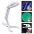 Magnifying Glass With Light 8led Magnifier Foldable Desktop Reading Ring Light For Jewelry Appraisal Repair White
