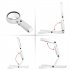 Magnifying Glass With Light 8led Magnifier Foldable Desktop Reading Ring Light For Jewelry Appraisal Repair White
